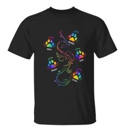 T-Shirt Dog Cat Swirl Memorial Personalized Shirt Classic Tee / Black Classic Tee / S