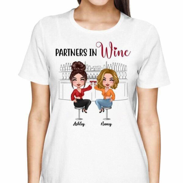 T-Shirt Doll Besties Partners In Wine Personalized Shirt