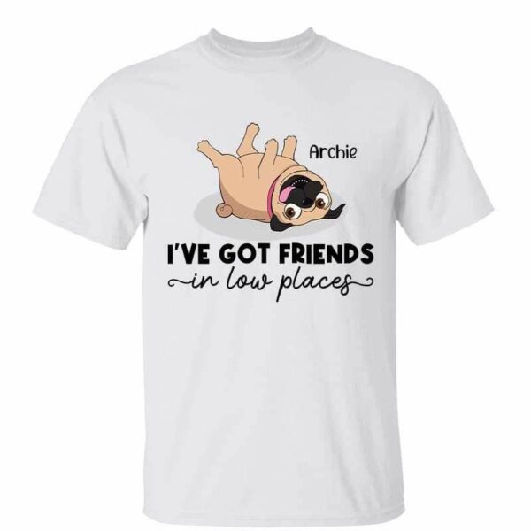 T-Shirt Got Friends In Low Places Pug Personalized Shirt Classic Tee / White Classic Tee / S