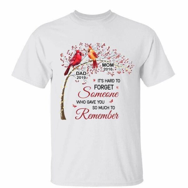 T-Shirt Hard To Forget Cardinals Berry Tree Memorial Personalized Shirt Classic Tee / White Classic Tee / S