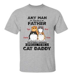 T-Shirt It Takes Someone Special To Be Cat Daddy Fluffy Cats Personalized Shirt Classic Tee / Ash Classic Tee / S