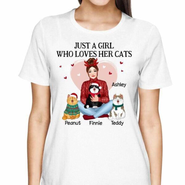 T-Shirt Just A Girl And Her Cats Personalized Shirt