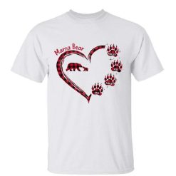 T-Shirt Mama Bear Red Plaid Personalized Shirt Classic Tee / White Classic Tee / S