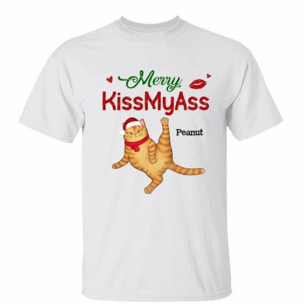 T-Shirt Merry Kissmyass Cats Christmas Personalized Shirt Classic Tee / White Classic Tee / S