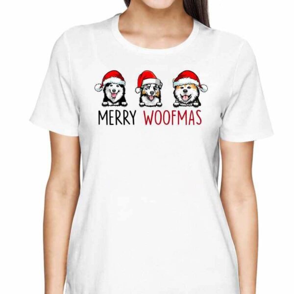 T-Shirt Merry Woofmas Peeking Dog Christmas Personalized Shirt