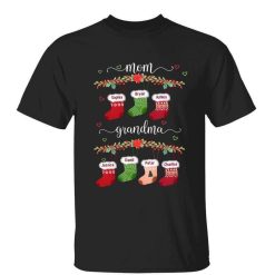 T-Shirt Mom Grandma Christmas Personalized Shirt Classic Tee / Black Classic Tee / S