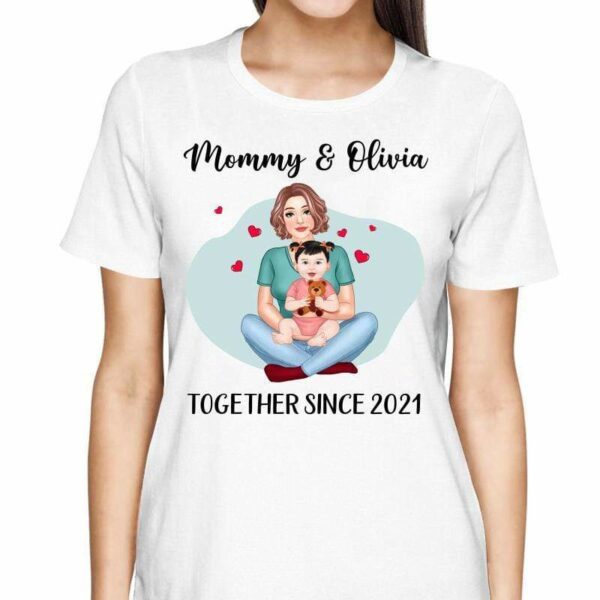 T-Shirt Mommy & Baby Together Since Front View Personalized Shirt