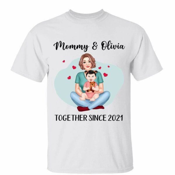 T-Shirt Mommy & Baby Together Since Front View Personalized Shirt Classic Tee / White Classic Tee / S