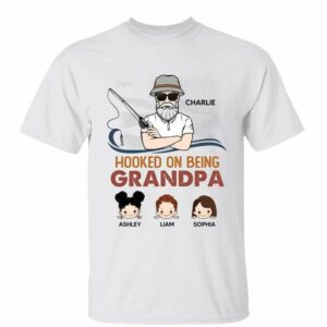 T-Shirt Old Man Fishing Grandpa Personalized Shirt Classic Tee / White Classic Tee / S