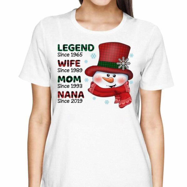 T-Shirt Snowman Legend Grandma Personalized Shirt