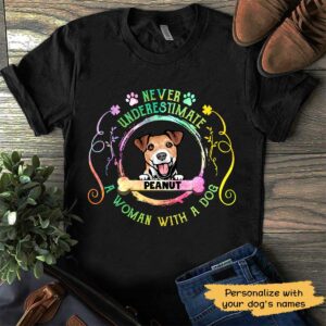T-shirts A Woman With A Dog Personalized Shirt