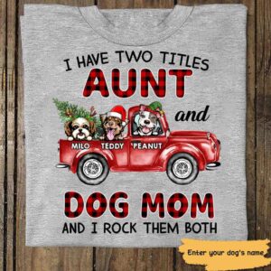 T-shirts Aunt Dog Mom Plaid Christmas Truck Personalized Shirt Classic Tee / S / Ash