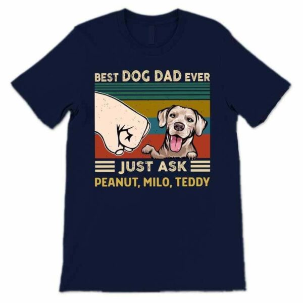 T-shirts Best Dog Dad Ever Peeking Dog Personalized Shirt