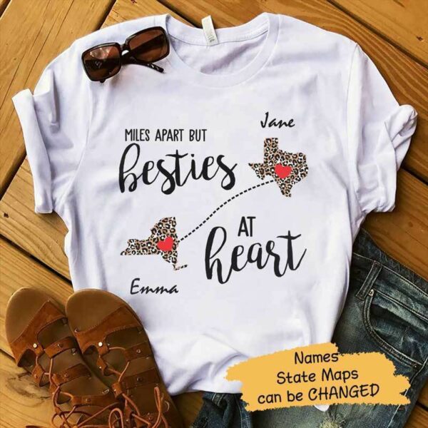 T-shirts Besties At Heart Personalized Shirt Classic Tee / S / White
