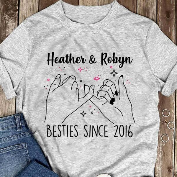 T-shirts Besties Since Personalized Shirt Classic Tee / S / Ash