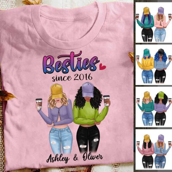 T-shirts Besties Since Personalized Shirt Classic Tee / S / Light Pink
