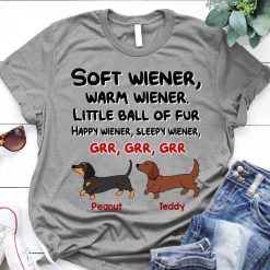 T-shirts Dachshund Soft Wiener Warm Wiener Personalized Shirt Classic Tee / S / Ash