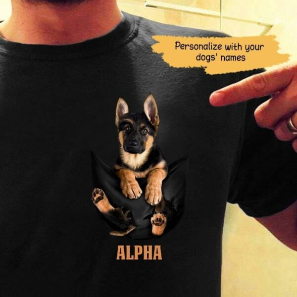 T-shirts German Shepherd Dog Pocket Personalized Dog Shirt
