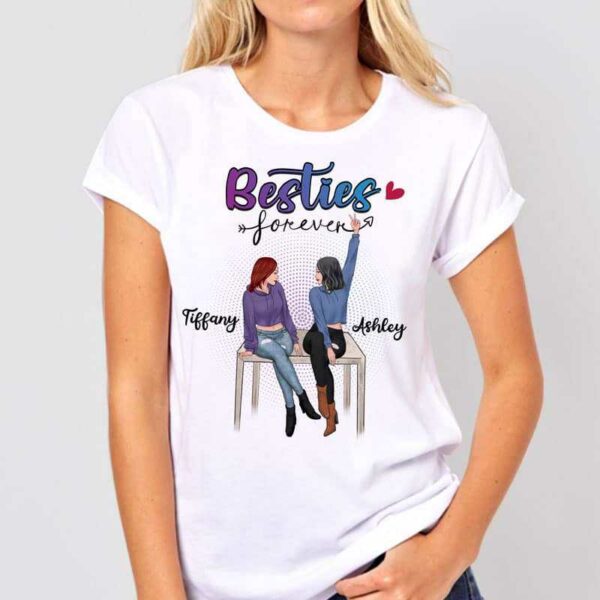 T-shirts Sitting Besties Trouble Together Personalized Shirt