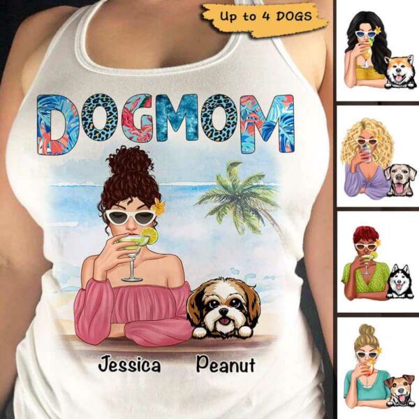 Tank top Dog Mom Summer Pattern Personalized Tank Top