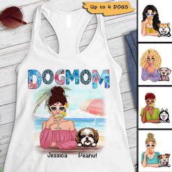 Tank top Dog Mom Summer Pattern Personalized Tank Top Unisex Tank / White Unisex Tank / XS