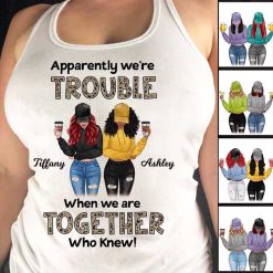Tank top Leopard We‘re Trouble Besties Front View Personalized Tank Top Unisex Tank / White Unisex Tank / XS