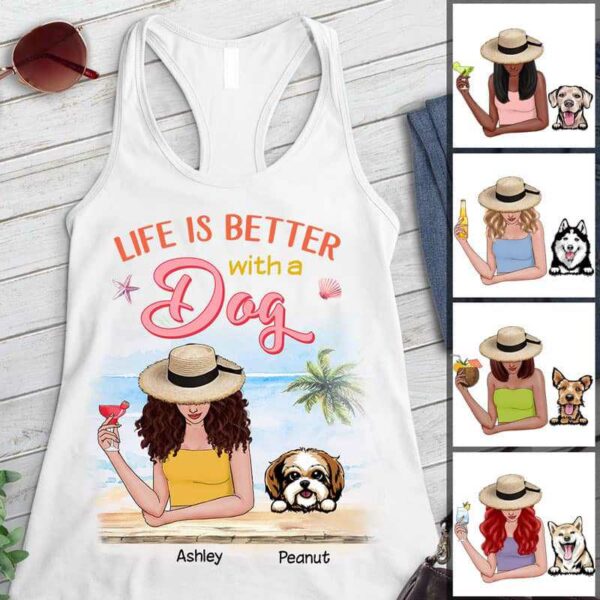 Tank top Summer Woman Life Is Better With A Dog Personalized Tank Top Unisex Tank / White Unisex Tank / XS