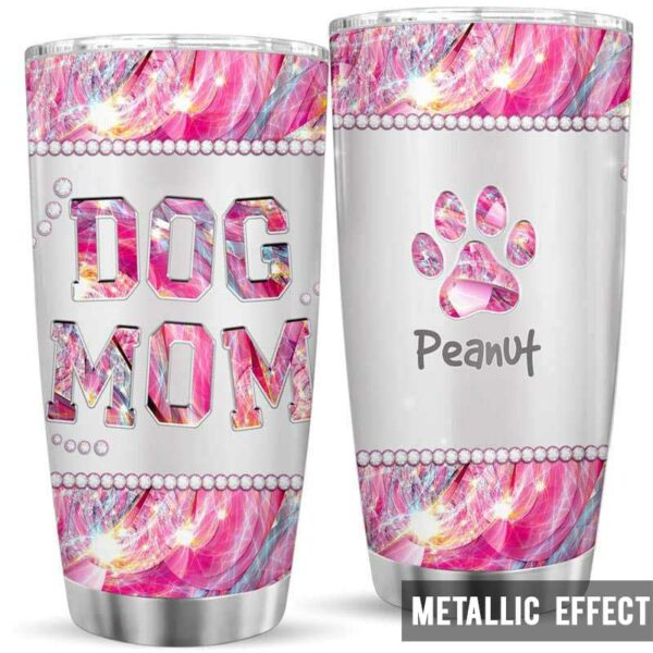 Tumbler Dog Mom Metal Pattern Personalized Tumbler 20oz