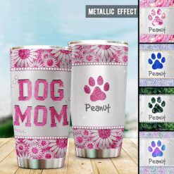 Tumbler Dog Mom Metal Pattern Personalized Tumbler 20oz