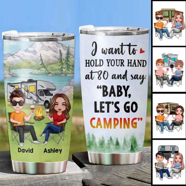 Tumbler Doll Camping Couple Personalized Tumbler 20oz