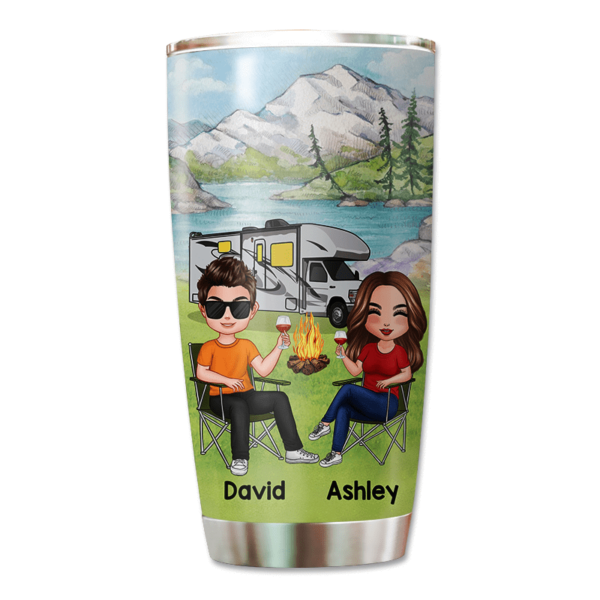 Tumbler Doll Camping Couple Personalized Tumbler 20oz