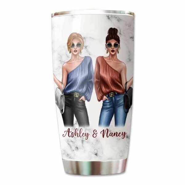 Tumbler Marble Texture Standing Fashion Besties Personalized Tumbler 20oz