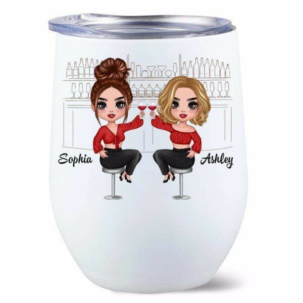 Tumbler Never Too Far To Wine Together Doll Personalized Wine Tumbler 12oz