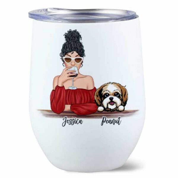 Wine Tumbler Woman Cannot Survive On Wine And Dogs Personalized Wine Tumbler 12oz
