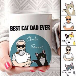 AOP Mugs Best Buddies Cat Dad Personalized AOP Mug 11oz
