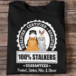 Apparel 100% Stalker Fluffy Cats Personalized Shirt Classic Tee / Black Classic Tee / S