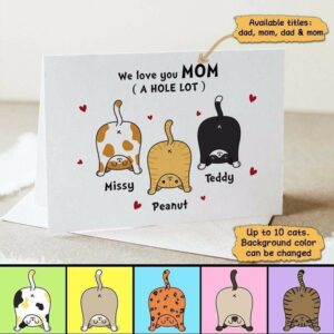 Cards Cat Butt Love You Whole Lot Personalized Folding Card 7x5 / 1 Card