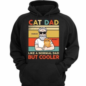 Hoodie & Sweatshirts Cat Dad Grandpaw Cooler Retro Personalized Hoodie Sweatshirt Hoodie / Black Hoodie / S