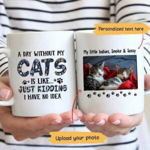 Mugs A Day Without My Cats Personalized Cat Coffee Mug 11oz