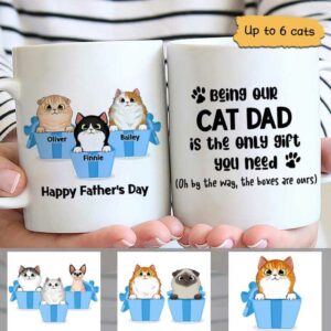Mugs Being Cat Dad Is Only Gift You Need Personalized Mug 11oz