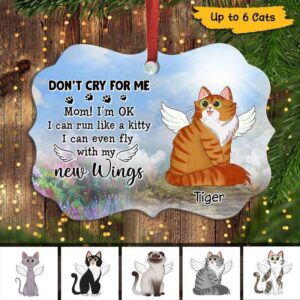 Ornament Cat Memorial Flower In Heaven Personalized Christmas Ornament Pack 1