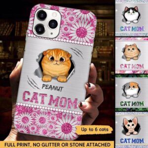 Phone Case Cat Mom Cat Dad Scratch Personalized Phone Case IPHONE / 12 PRO MAX