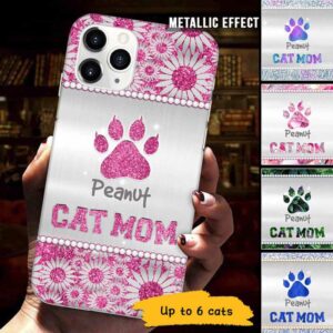 Phone Case Cat Mom Metal Pattern Personalized Phone Case IPHONE / 12 PRO MAX