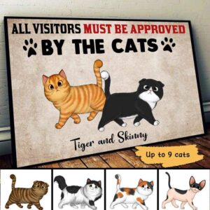 Poster All Visitors Must Be Approved By Cats Personalized Horizontal Poster 18x12