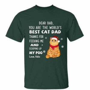 T-Shirt Best Cat Dad Cat Mom Fluffy Cat Christmas Personalized Shirt Classic Tee / Forest Classic Tee / S