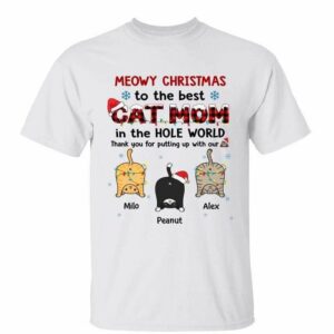 T-Shirt Cat Butts Thank You Mom Dad Christmas Personalized Shirt Classic Tee / White Classic Tee / S