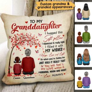Pillow Grandma Gift To Grandson Granddaughter Personalized Pillow (Insert Included) 12x12 / Linen