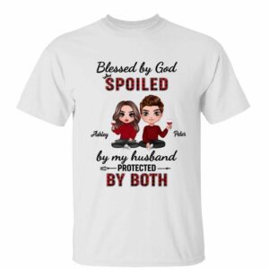 T-Shirt Blessed By God Doll Couple Valentine‘s Day Gift Personalized Shirt Classic Tee / White Classic Tee / S