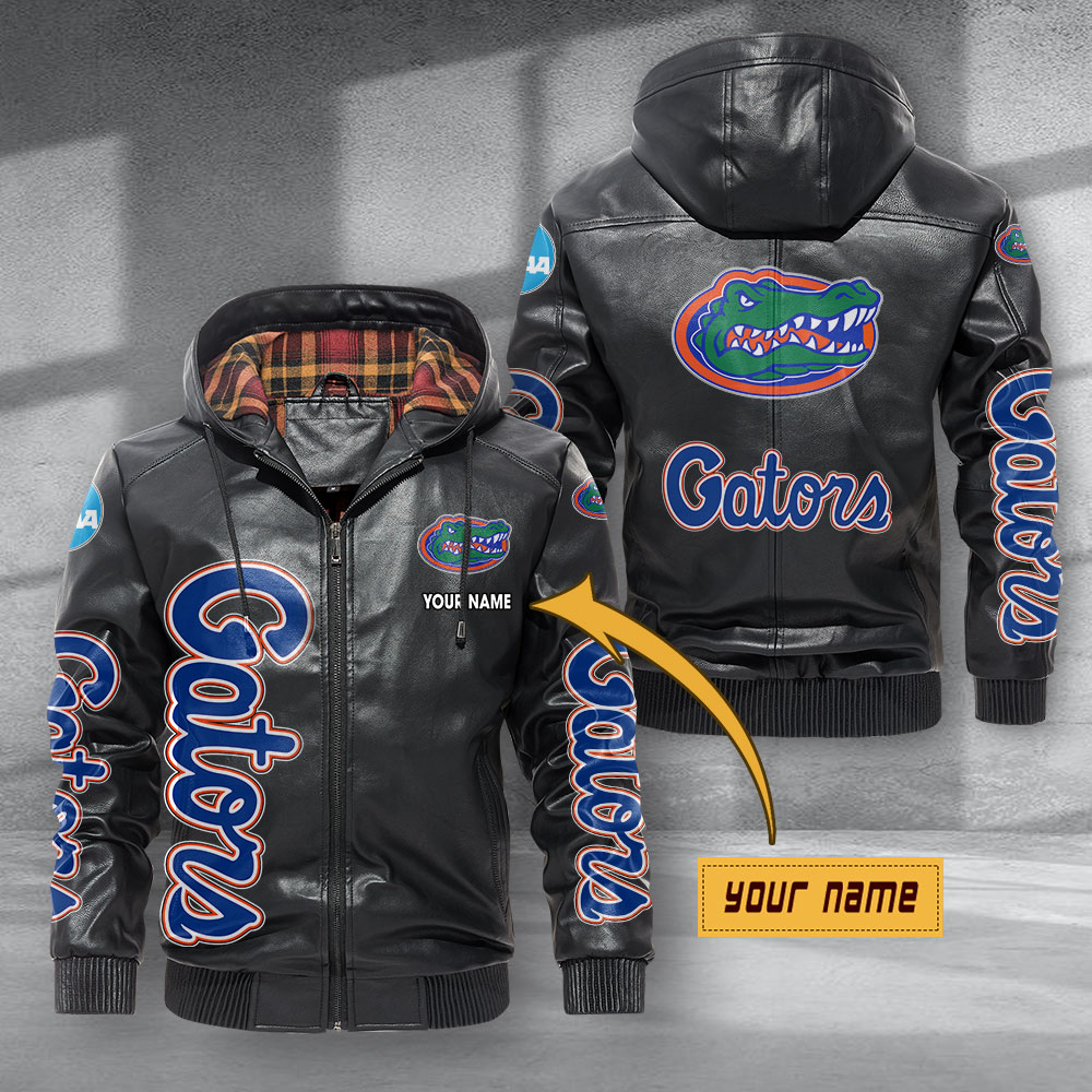 Florida Gators Hooded Leather Jacket Football Leather Jacket